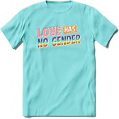 Love Has No Gender | Pride T-Shirt | Grappig LHBTIQ+ / LGBTQ / Gay / Homo / Lesbi Cadeau Shirt | Dames - Heren - Unisex | Tshirt Kleding Kado | - Licht Blauw - M