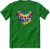 Pride Day | Pride T-Shirt | Grappig LHBTIQ+ / LGBTQ / Gay / Homo / Lesbi Cadeau Shirt | Dames - Heren - Unisex | Tshirt Kleding Kado | - Donker Groen - S