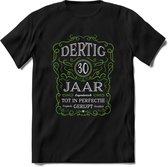 30 Jaar Legendarisch Gerijpt T-Shirt | Groen - Grijs | Grappig Verjaardag en Feest Cadeau Shirt | Dames - Heren - Unisex | Tshirt Kleding Kado | - Zwart - M