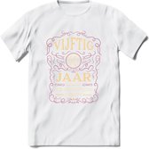 50 Jaar Legendarisch Gerijpt T-Shirt | Oud Roze - Ivoor | Grappig Verjaardag en Feest Cadeau Shirt | Dames - Heren - Unisex | Tshirt Kleding Kado | - Wit - 3XL