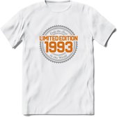 1993 Limited Edition Ring T-Shirt | Zilver - Goud | Grappig Verjaardag en Feest Cadeau Shirt | Dames - Heren - Unisex | Tshirt Kleding Kado | - Wit - L