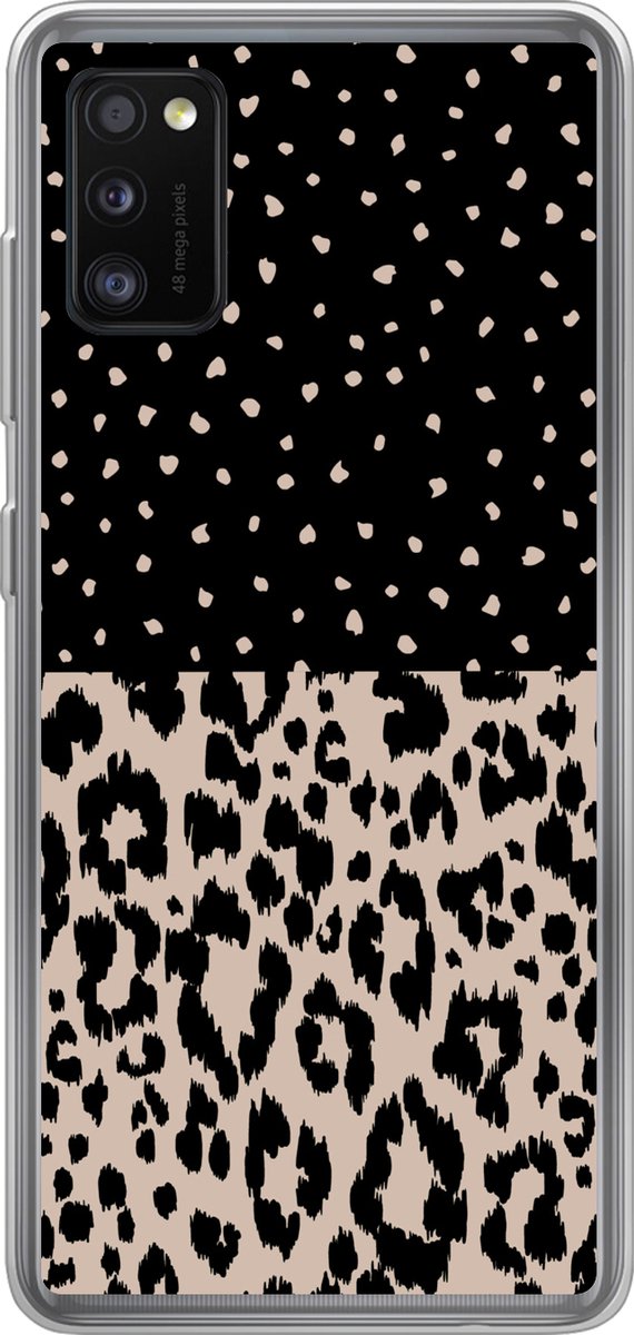 Telefoonhoesje Geschikt voor Samsung Galaxy A41 hoesje - Panterprint - Dieren - Design - Siliconen Telefoonhoesje Telefoonhoesje