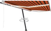 Decoways - Luifel automatisch met LED windsensor 400x300 cm oranje bruin