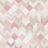 Behang chevron driehoekjes - Behang - Muurdecoratie - Wallpaper - Vliesbehang - Zero - 0,53 x 10,05 M.