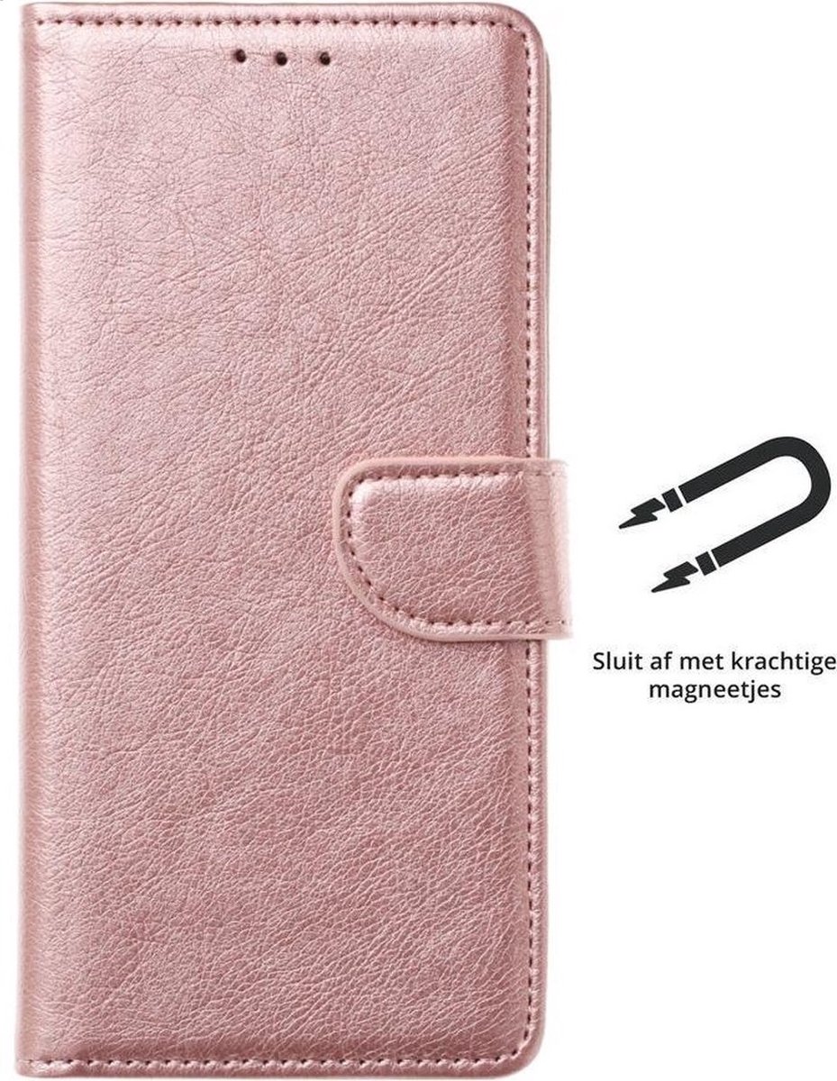 LuxeBass Boekhoesje geschikt voor iPhone 12 Mini - Rose Goud - telefoonhoes - gsm hoes - telefoonhoesjes