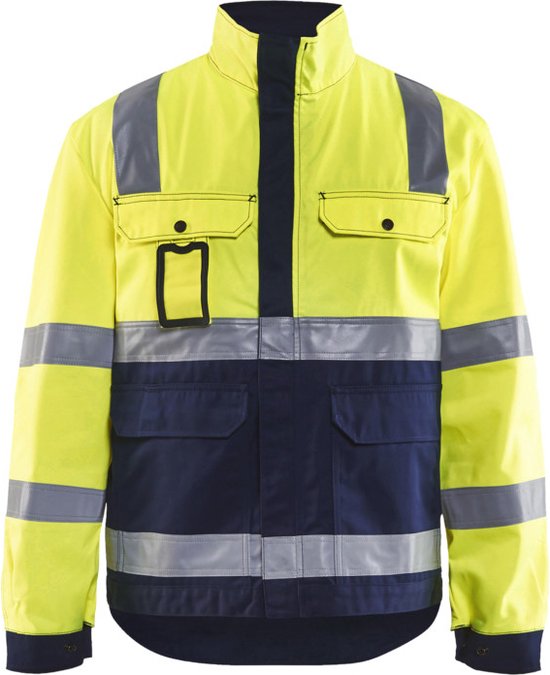 Blåkläder 4023-1804 Veste non doublée haute visibilité jaune / bleu marine taille XXXL