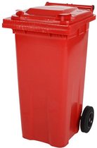 2 Wiel Grote Afvalcontainer Model MGB 120 RO - ROOD - Saro 174-2120
