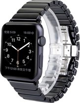 Mobigear Keramiek Bandje Geschikt voor Apple Watch Series 6 (44mm) - Zwart