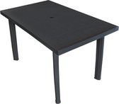 Decoways - Tuintafel 126x76x72 cm kunststof antraciet