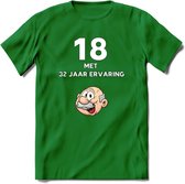18 met 32 jaar ervaring T-Shirt | Grappig Abraham 50 Jaar Verjaardag Kleding Cadeau | Dames – Heren - Donker Groen - XL