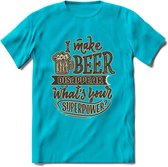 I Make Beer Disappear T-Shirt | Bier Kleding | Feest | Drank | Grappig Verjaardag Cadeau | - Blauw - S