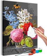 Doe-het-zelf op canvas schilderen - Bouquet in a Glass.