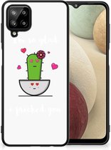 Hoesje maken Geschikt voor Samsung Galaxy A12 Smartphone Hoesje met Zwarte rand Cactus Glad