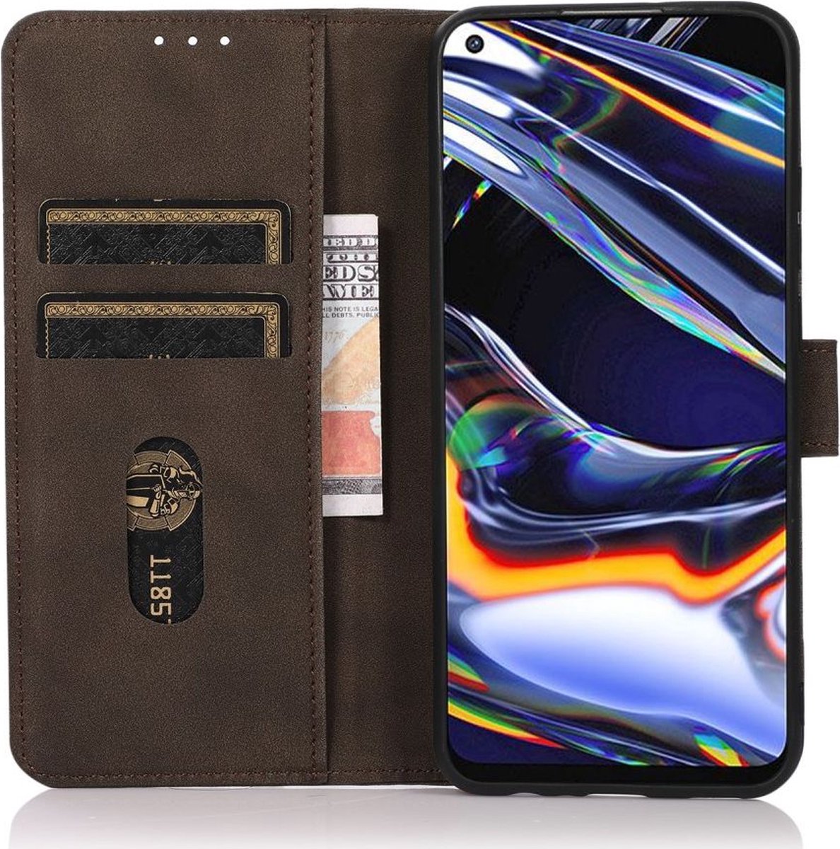 KHAZNEH Hoesje Wallet Book Case Bruin Geschikt voor Samsung Galaxy A53