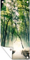 Poster de jardin Forêt de bambous à Arashiyama au Japon - 40x80 cm - Décoration murale Outdoor - Poster jardin - Toile jardin - Poster clôture - Tableau jardin