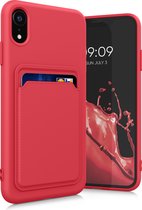 kwmobile telefoonhoesje geschikt voor Apple iPhone XR - Hoesje met pasjeshouder - TPU case in rood