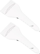 2x stuks multifunctionele ijskrabber wit met LED verlichting - Noodhamer - Gordelsnijder - Auto accessoires
