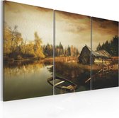 Schilderij - Idyllic village - triptych.