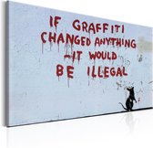 Schilderij - If Graffiti Changed Anything by Banksy.
