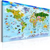 Schilderij - Children's Map: Colourful Travels.