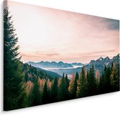 Schilderij - Uitzicht over de Italiaanse Alpen, Premium Print