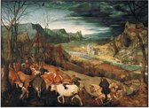 Akoestisch schilderij - EASYphoto  - XL: 207 x 150 cm - 50 mm  -  Pieter Bruegel de Oude - De terugkeer van de kudde - Akoestisch fotopaneel - Akoestisch wandpaneel - Geluidsabsorb