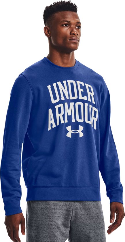 Under Armour Rival Terry Crew 1361561-432, Mannen, Blauw, Sweatshirt, maat: M