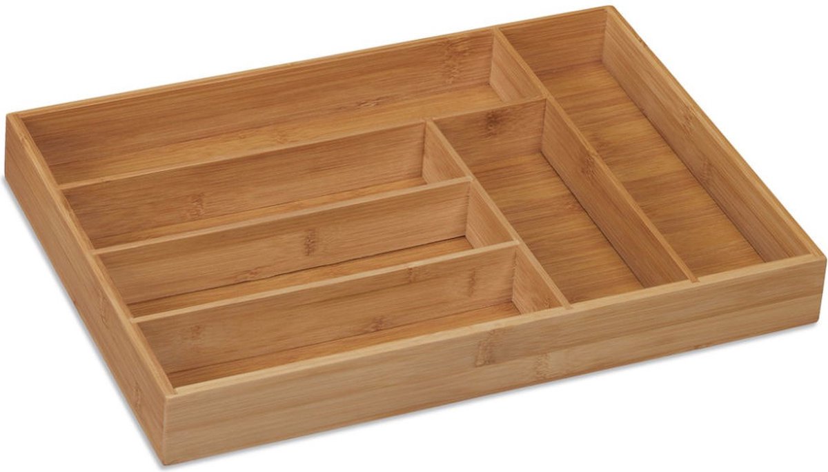 Decopatent Bamboe Bestekbak – 7 Vakken Organizer Voor Je Keukenla (45x35x6 Cm)