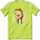 Valentijn kikker T-Shirt Grappig | Dieren Valentijnsdag Kleding Kado Heren / Dames | Animal Skateboard Cadeau shirt - Groen - 3XL