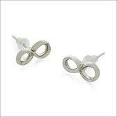 Aramat jewels ® - Oorbellen infinity staal zilverkleurig 10mm x 5mm