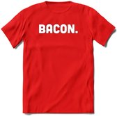 Bacon - Snack T-Shirt | Grappig Verjaardag Kleding Cadeau | Eten En Snoep Shirt | Dames - Heren - Unisex Tshirt | - Rood - XL