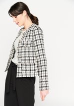 LOLALIZA Geruit tweed jasje - Ecru - Maat 44