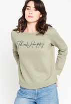 LOLALIZA Trui met artwork - Khaki - Maat L