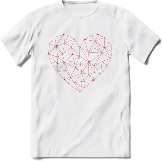 Hart - Valentijn T-Shirt | Grappig Valentijnsdag Cadeautje voor Hem en Haar | Dames - Heren - Unisex | Kleding Cadeau | - Wit - XL