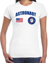 Astronaut met stuur verkleed t-shirt wit voor dames - Ruimtevaart/ruimte carnaval / feest shirt kleding / kostuum S