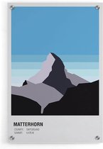 Walljar - Matterhorn Switserland Day - Muurdecoratie - Plexiglas schilderij