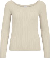 Vila Trui Vihelli L/s Open Neck Knit Top/su/t 14070136 Birch Dames Maat - M