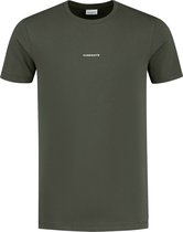 Purewhite -  Heren Regular Fit  Essential T-shirt  - Groen - Maat M