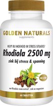 Golden Naturals Rhodiola 2500mg (60 veganistische tabletten)