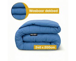 Dekbed-Discounter - EazySleep Dekbed Zonder Overtrek 240 x 200 cm - Inclusief 2 kussenslopen - Wasbaar op 40 graden - Wasbaar dekbed - Blauw