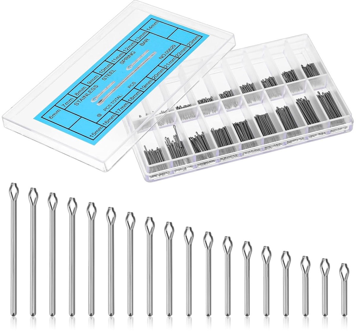 360 Stuks Cotter Pins voor Horlogebanden van RVS 6–23mm - Horloge Reparatie Tools en Accessoires