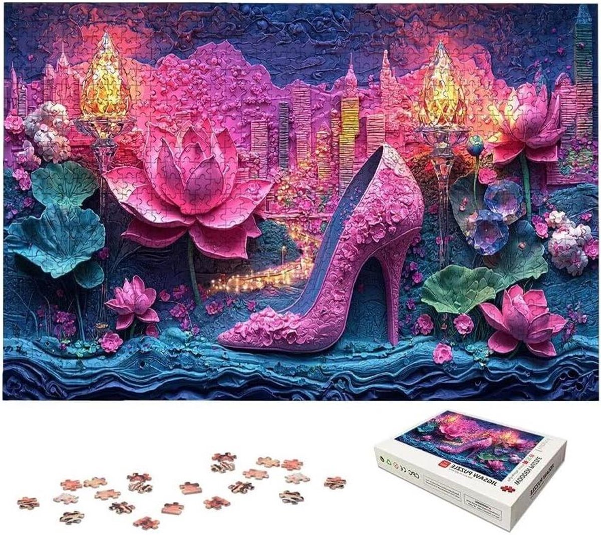 Houten Puzzel - Legpuzzel Volwassenen - Ontspannen en Plezier - Gemarkeerde Stukjes - 87x57 cm - Meerkleurig