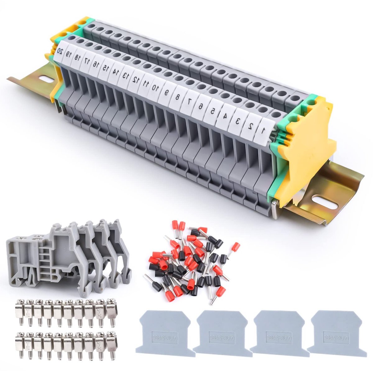 Klemset voor DIN Rail, Passage Klemmen UK 2.5, Bevestigingsmateriaal en Montageaccessoires