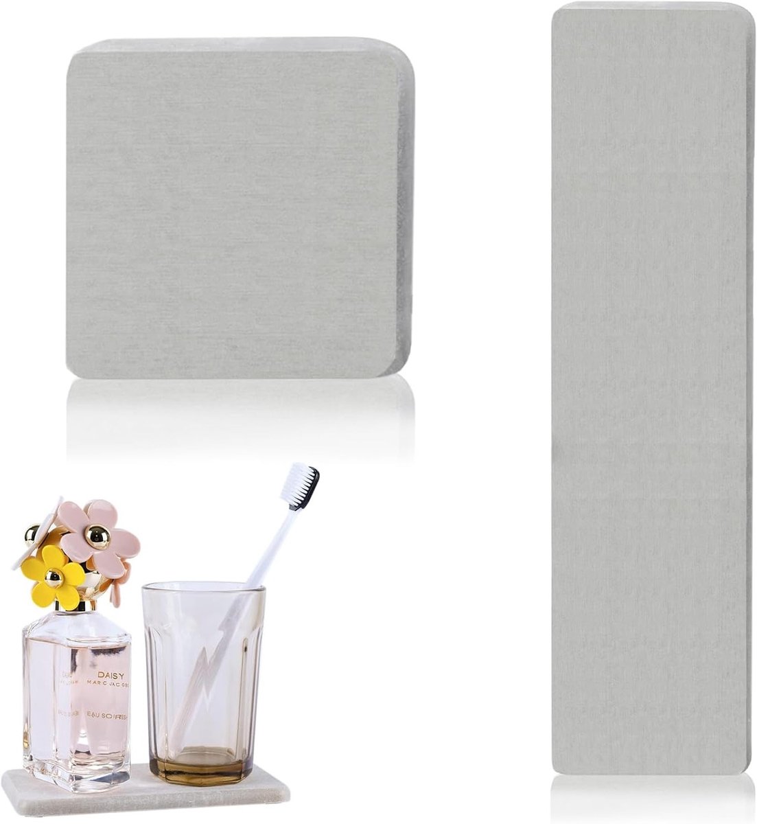 Badmat set van 2, sneldrogend en absorberend, kiezelsteentapijt design, antislip, voor was