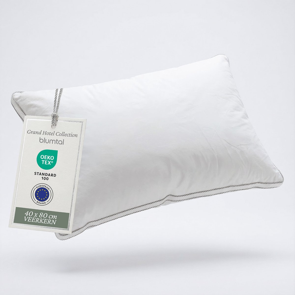 Blumtal Veren Kussen Lillabo - 3-kamer vullling - Oeko-TEX gecertificeerd kussen met verenvulling - Katoenen Hoes - 40 x 80 cm Wit