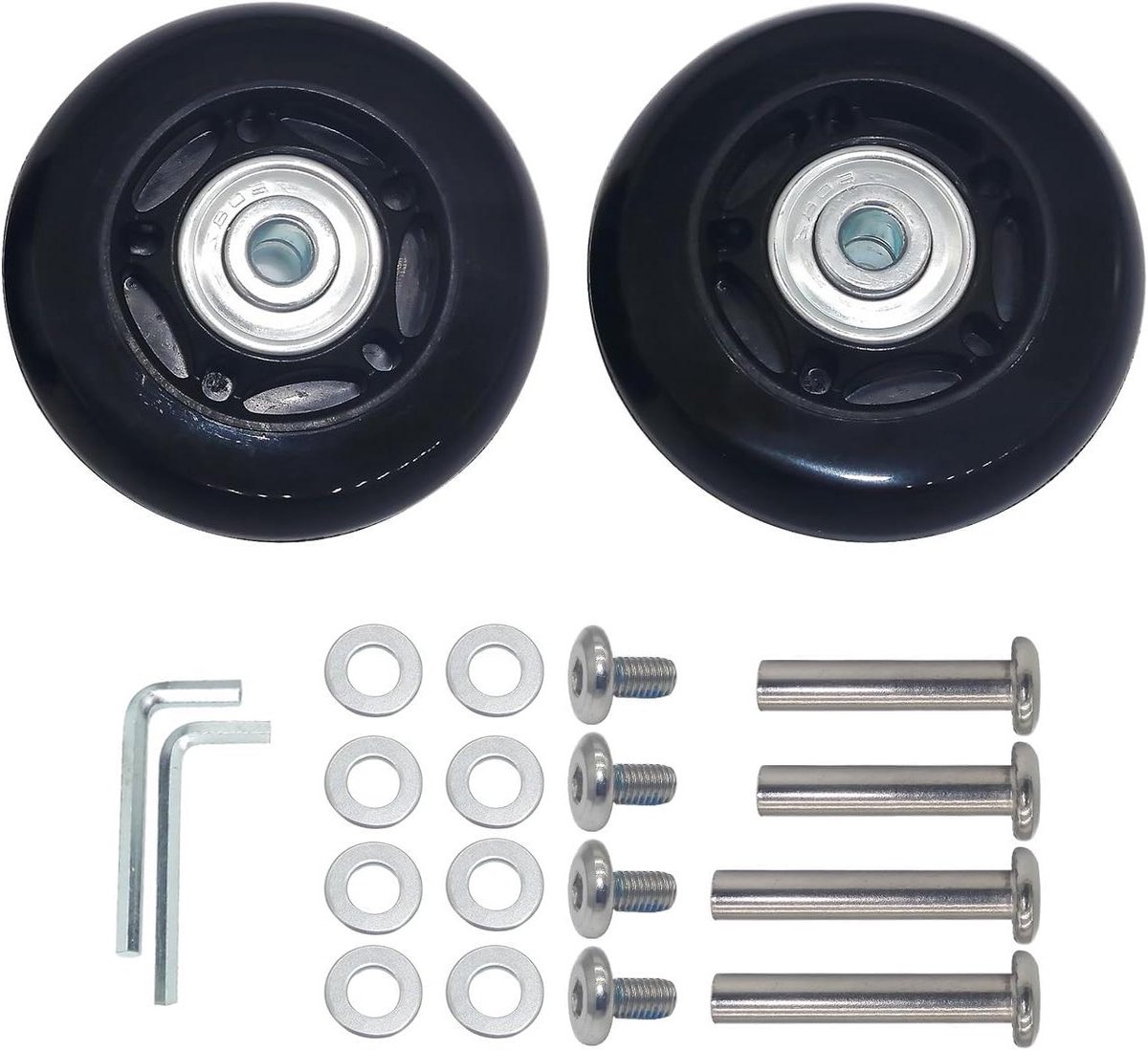 Bagage Koffer Wielen - Vervangende Wielen - Reizen Vereenvoudigen - Slijtvast Rubber Materiaal - 60mm x 18mm - Zwart