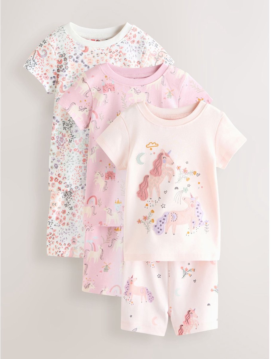 Next - Meisjes - Verpakking van 3 korte pyjama's - Roze