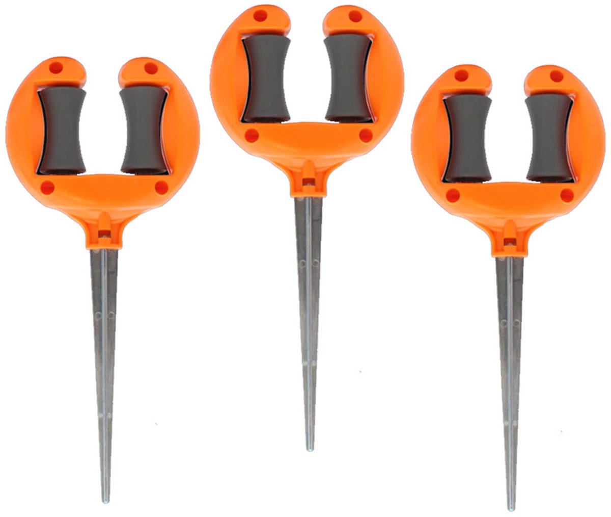 3-delige tuinslanggeleider voor buiten - 27 cm roestvrij ABS en metalen tuinslanggeleider, rolbare tuinslangsteun, tuinslanggeleiderpinnen, tuinslangaccessoires - Oranje