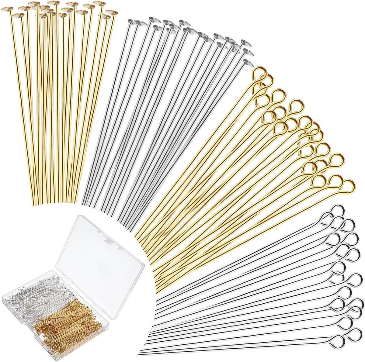 800 Stuks Metalen Oogspelden 5cm voor Sieraden Maken - Open Eindspelden voor Oorbellen, Armbanden en Creatieve Accessoires