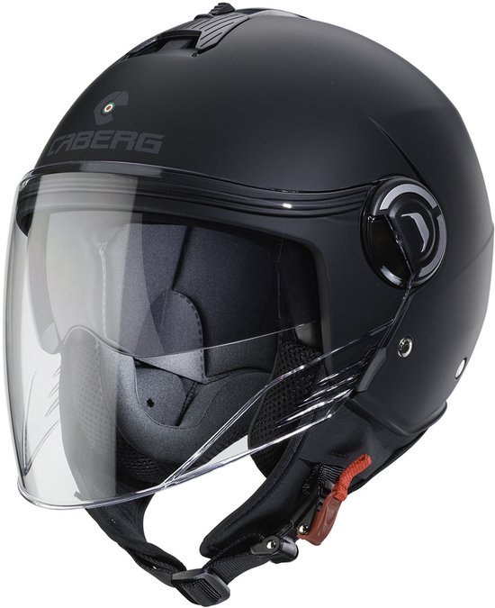 Caberg Riviera-X - Mat Zwarte Motor en Scooter Jethelm met ingebouwd zonnevizier - Maat L - ECE 22.06 Gekeurd